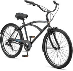 Schwinn Huron Adult Beach Cruiser Bike 26-Inch 7-Speed Black