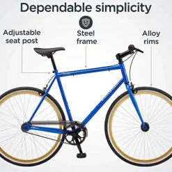 Schwinn Kedzie Single-Speed Fixie Road Bike Blue