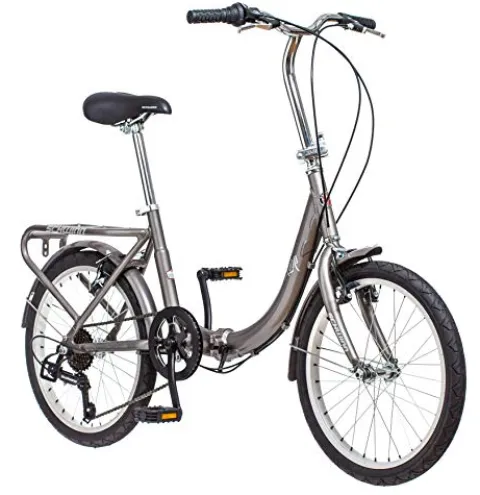 Schwinn Loop Adult Folding Bike 20-inch 7-Speed Drivetrain Titanium