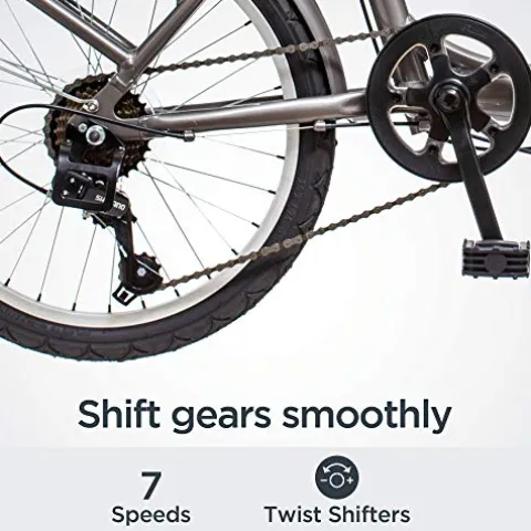 Schwinn Loop Adult Folding Bike 20-inch 7-Speed Drivetrain Titanium