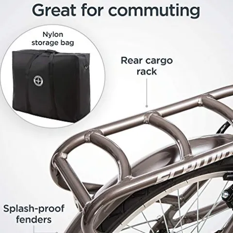 Schwinn Loop Adult Folding Bike 20-inch 7-Speed Drivetrain Titanium