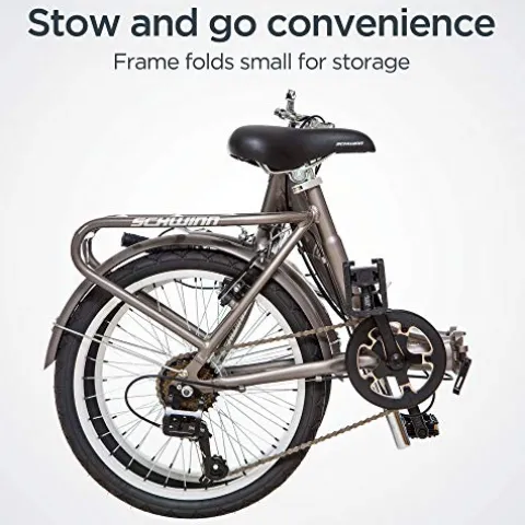 Schwinn Loop Adult Folding Bike 20-inch 7-Speed Drivetrain Titanium