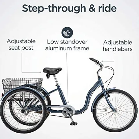 Schwinn Meridian Adult Tricycle Bike Slate Blue (24-Inch Wheels)