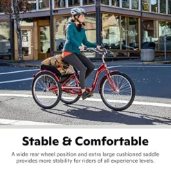 Schwinn Meridian Deluxe Adult Tricycle Bike 26-Inch Red