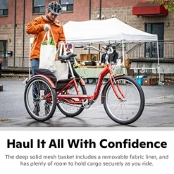 Schwinn Meridian Deluxe Adult Tricycle Bike 26-Inch Red