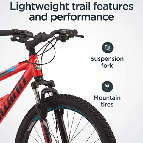 Schwinn Protocol 1.0 Mountain Bike 26-Inch Wheels Full Suspension Red/Blue