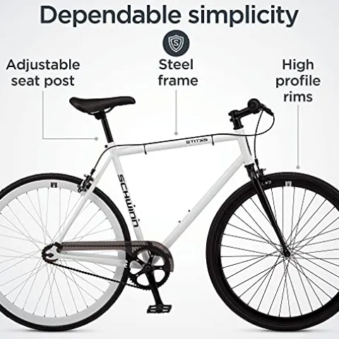 Schwinn Stites Fixie Adult Commuter Road Bike White