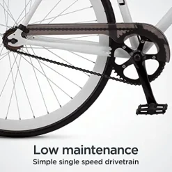 Schwinn Stites Fixie Adult Commuter Road Bike White