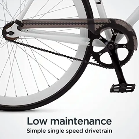 Schwinn Stites Fixie Adult Commuter Road Bike White