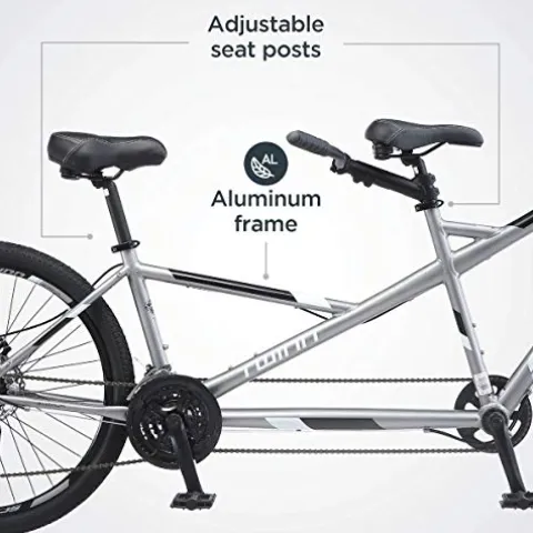 Schwinn Twinn Classic Tandem Adult Beach Cruiser Bike Grey