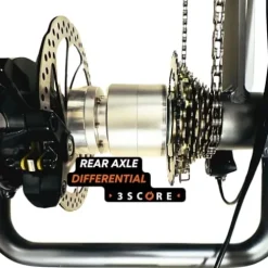 3SCORE Electric Fat Trike 750W Motor and 48V Lithium Rechargeable Battery – Etrike 24 Inch Fat Tire – Foldable Electric Cruiser Tricycle Electric Blue