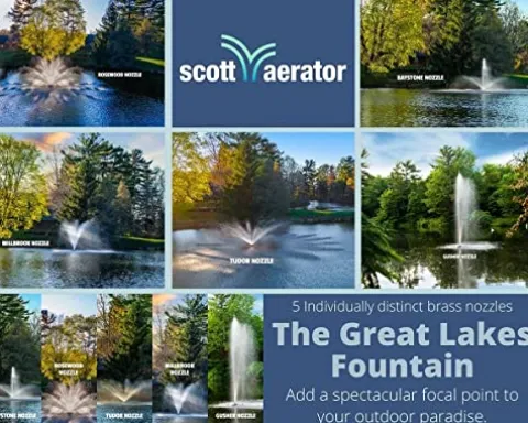 Scott Aerator Great Lakes Large Pond Fountain 3/4 HP 115V 100ft Cord 5 Patterns
