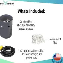 Scott Aerator Slinger De-Icer for Lakes & Ponds 1/2 HP 230V Stainless Steel