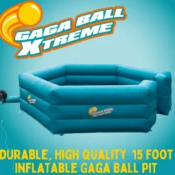SCS Direct Inflatable Gaga Ball Pit 15′ Court with Electric Air Pump Blue