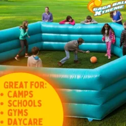 SCS Direct Inflatable Gaga Ball Pit 15′ Court with Electric Air Pump Blue