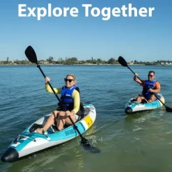 Sea Eagle EZLITE 10 Ultralight Inflatable Kayak White/Turquoise Blue/Yellow