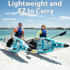 Sea Eagle EZLITE 10 Ultralight Inflatable Kayak White/Turquoise Blue/Yellow