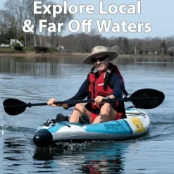 Sea Eagle EZLITE 10 Ultralight Inflatable Kayak White/Turquoise Blue/Yellow