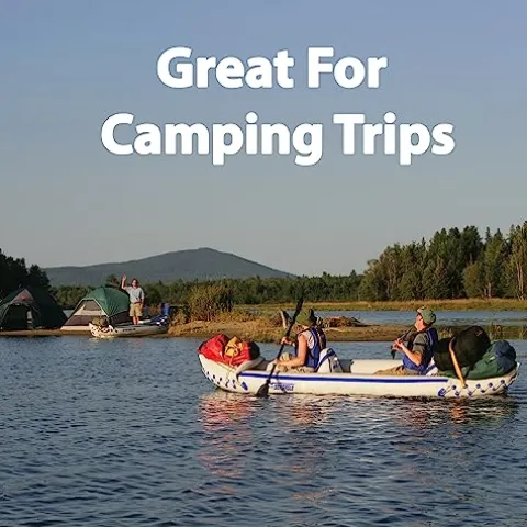 Sea Eagle SE370 Inflatable Sports Kayak 1-3 Person with Seats, Paddles, Bag Blue/White