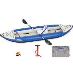 Sea Eagle 380X Explorer Inflatable Kayak Solo Deluxe Blue/White