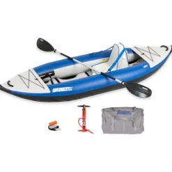 Sea Eagle 300x Inflatable Explorer Kayak Deluxe Package Blue/Gray