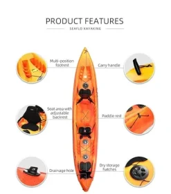 SEAFLO Premium Sit-on Kayak Yellow/Red 16′ 2.4