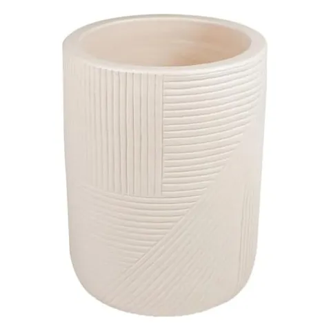 Seasonal Living Provenance Signature Ceramic 2-Piece Textured Planters Cream