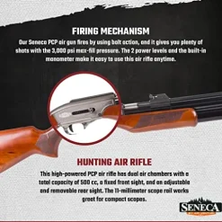 Seneca Big Bore .44 909 Light Hunter PCP Air Rifle Black/Brown