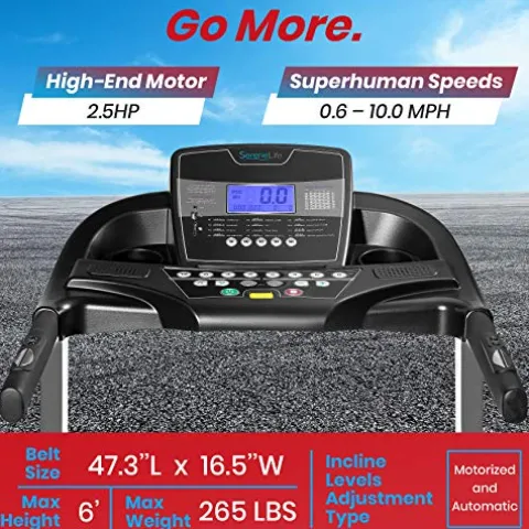 SereneLife Foldable Digital Home Gym Treadmill Black