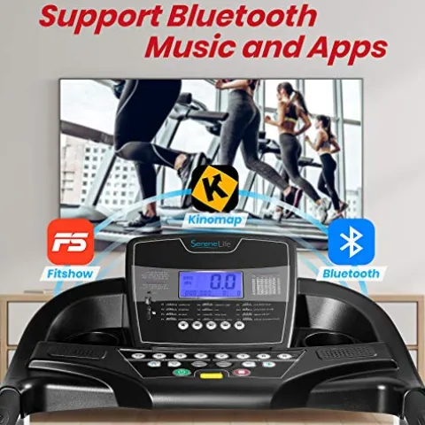 SereneLife Foldable Digital Home Gym Treadmill Black