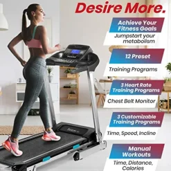 SereneLife Foldable Digital Home Gym Treadmill Black