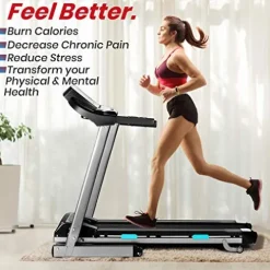 SereneLife Foldable Digital Home Gym Treadmill Black