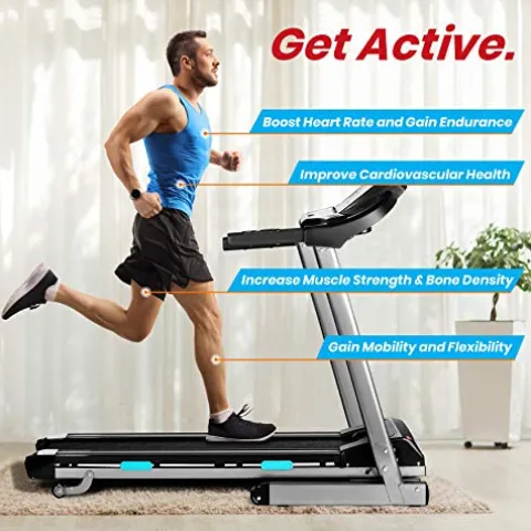SereneLife Foldable Digital Home Gym Treadmill Black