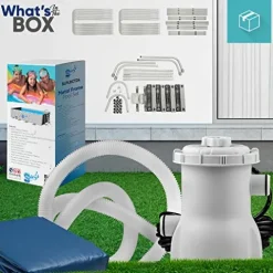 SereneLife Rectangular Above Ground Swimming Pool Set 12′ x 24′ x 52′