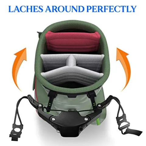 SereneLife 3-Wheel Electric Golf Push Cart – Rechargeable Lightweight Folding Walking Push Cart Roller Golf Bag Holder with Foot Brake, Upper/Lower Bracket with Elastic Strap, Umbrella Holder Assorted