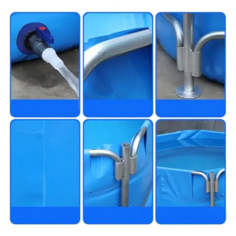 Sermair Canvas Folding Swimming Pool Multi-Functional Water Storage Tank Blue