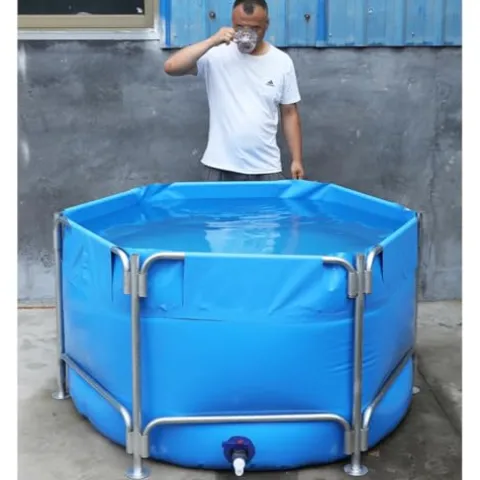 Sermair Canvas Folding Swimming Pool Multi-Functional Water Storage Tank Blue