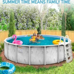 Shop Square 15 Ft x 52 Inch Steel Wall Above Ground Pool Silver