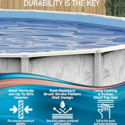 Shop Square 15’x10′ Oval Above Ground Steel Wall Pool Silver