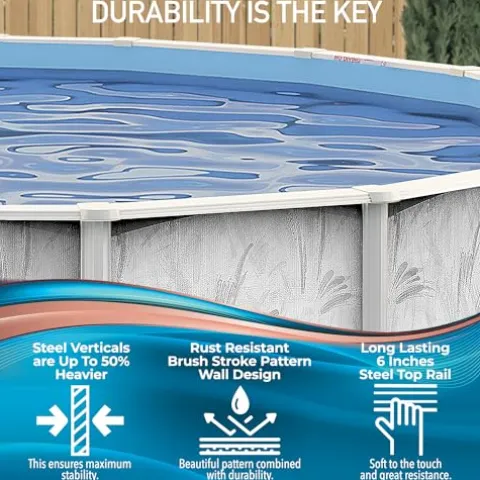 Shop Square 15’x10′ Oval Above Ground Steel Wall Pool Silver