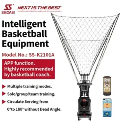 Siboasi Basketball Shooting Machine K2101A Height Adjustable – APP Control Black