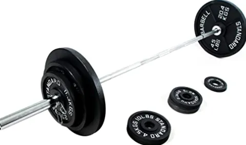 Signature Fitness Cast Iron Olympic Weight Set Black