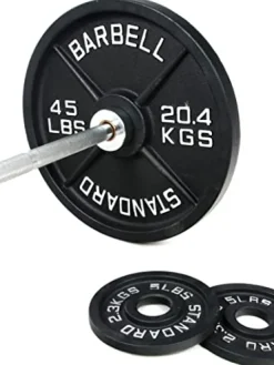 Signature Fitness Cast Iron Olympic Weight Set Black