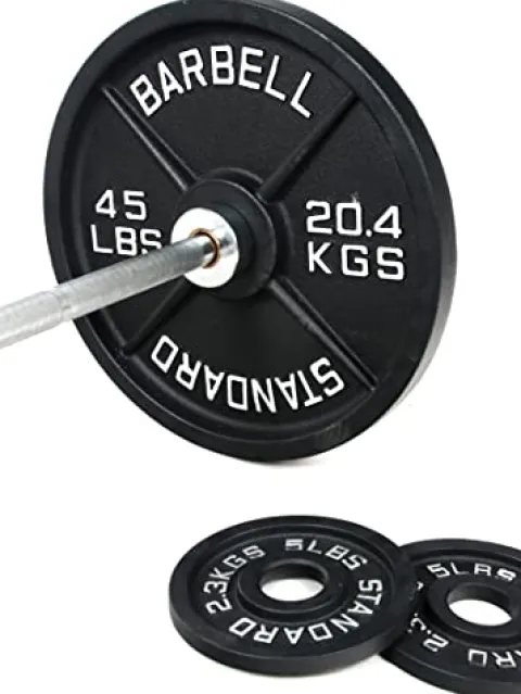 Signature Fitness Cast Iron Olympic Weight Set Black