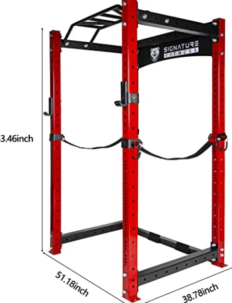 Signature Fitness SF-3 Power Cage Squat Rack Red