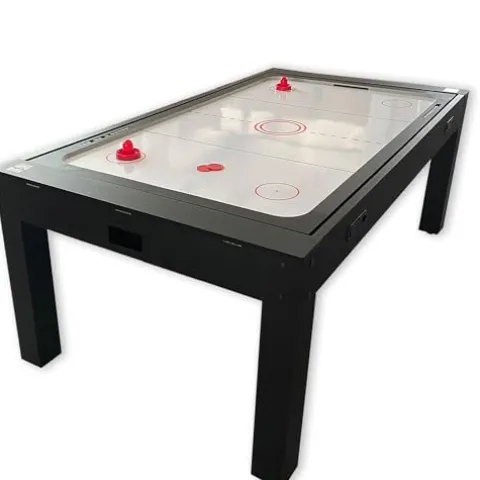 SIMBASHOPPING USA 7 FT Multi Games Pool Table Red Air Hockey + Table Tennis + Table Top – Strike Red, Black