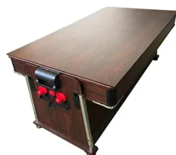 SIMBASHOPPING USA 7FT Multigame Pool Table with Air Hockey, Table Tennis, & Table Top Blue/Brown