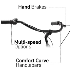 sixthreezero Men’s Beach Cruiser Bike 7-Speed Step-Through Touring Hybrid Bicycle Matte Black w/ Black Seat/Grips