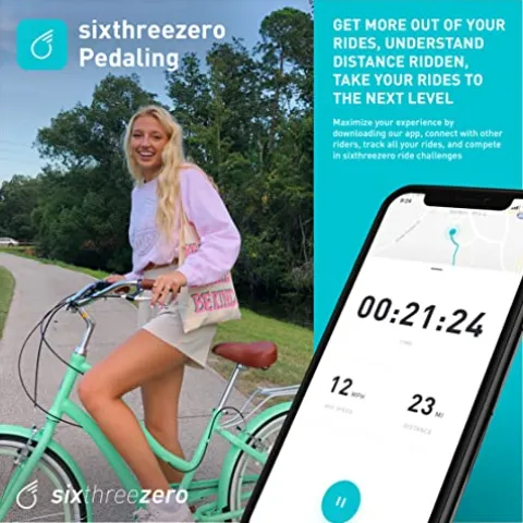 sixthreezero Women’s Beach Cruiser Bike Teal w/Brown Seat/Grips