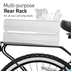 sixthreezero Women’s Beach Cruiser Bike Around The Block Hybrid Bicycle Coral w/ Black Seat/Grips